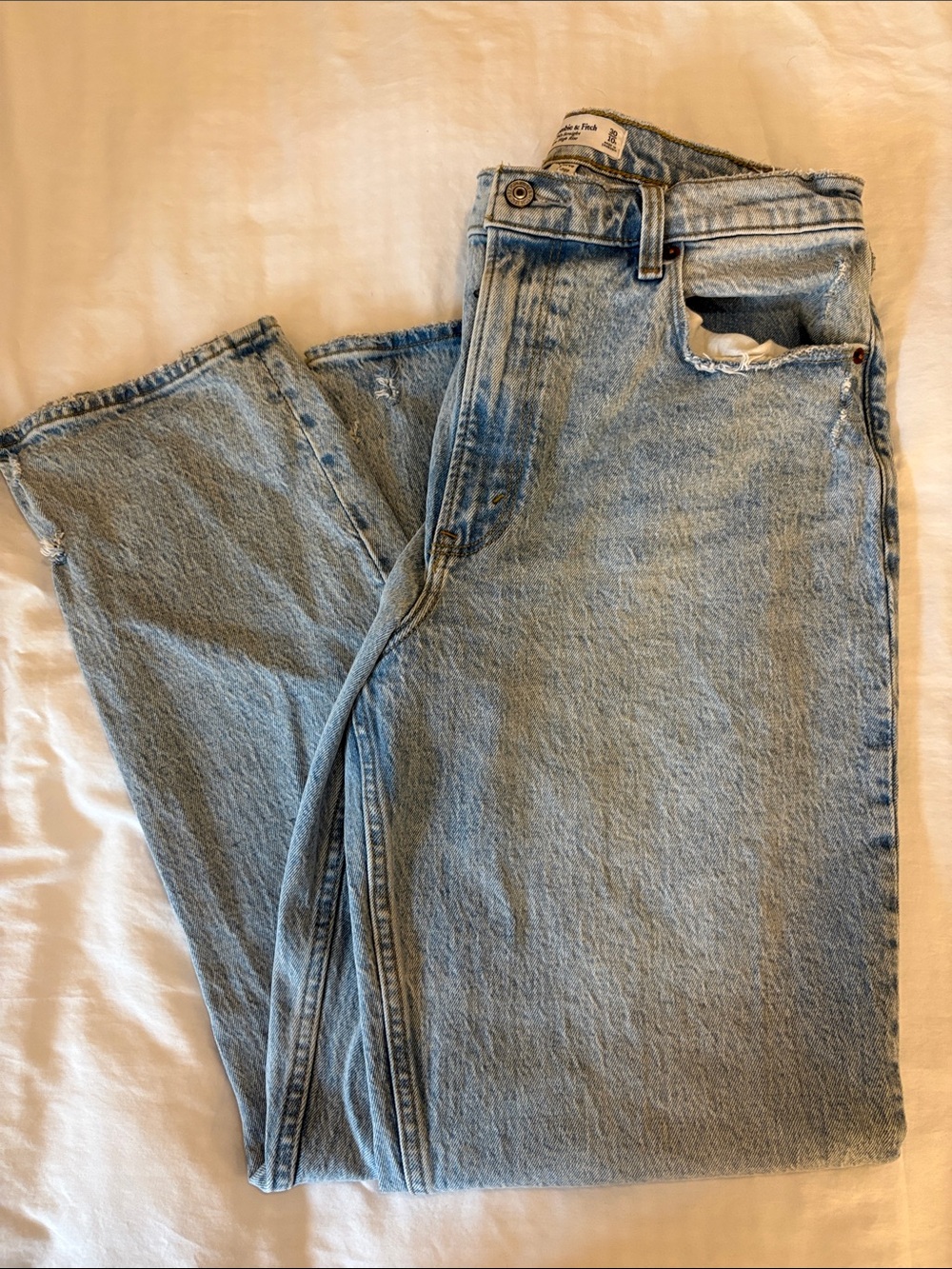 Abercrombie & Fitch Curve Love 90s Ultra High Rise Straight Jeans, 30R